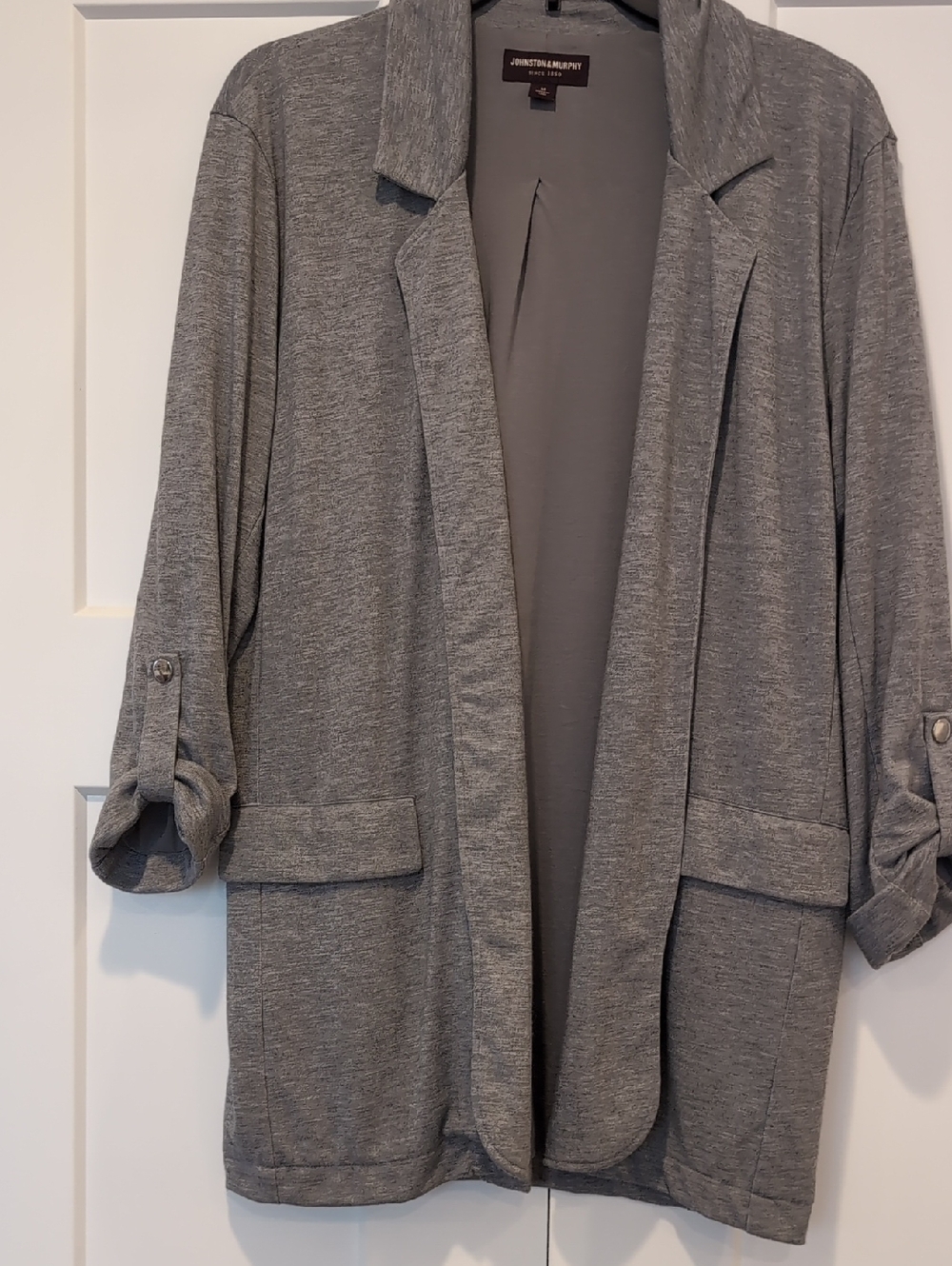 Johnston & Murph Melange Knit Blazer Size M Charcoal. 